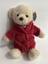FAO Schwarz Teddy Bear 12" Plush Stuffed Animal in Red Robe Pajamas, NWT
