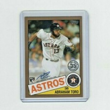 2020 Topps 1985 GOLD Parallel Abraham Toro AUTOGRAPH Card #27/48 Houston Astros