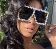New Women's Square Oversized Diamond Rhinestone Sunglasses