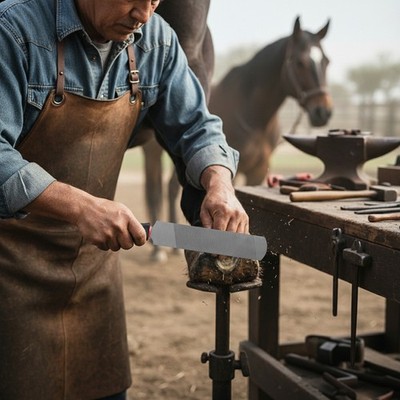 Hoof Rasp Horseshoe File with Handle High-Carbon Steel Hoof Rasp 32cm/12.6in L