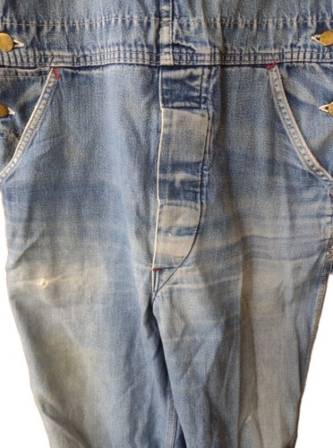 Vintage 70s BIG YANK Carpenter Hee Haw Distressed Bib Overalls Sz 32x29 USA Made - Picture 16 of 24