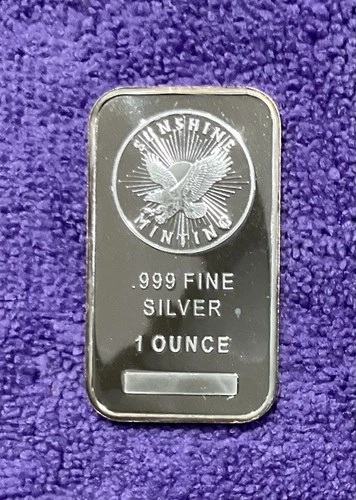 1 oz . Sunshine Minting Silver Bar .999 In Capsule
