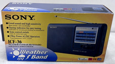 Sony ICF-36 Weather Band Radio AM FM TV Portable Emergency Radio Tested
