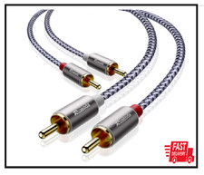 2RCA Cable Stereo Audio Cables Shielded Amplifiers HDTV for Home, Car, 6 Ft