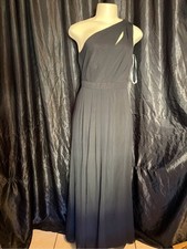 David's Bridal Black One-Shoulder Maxi Dress