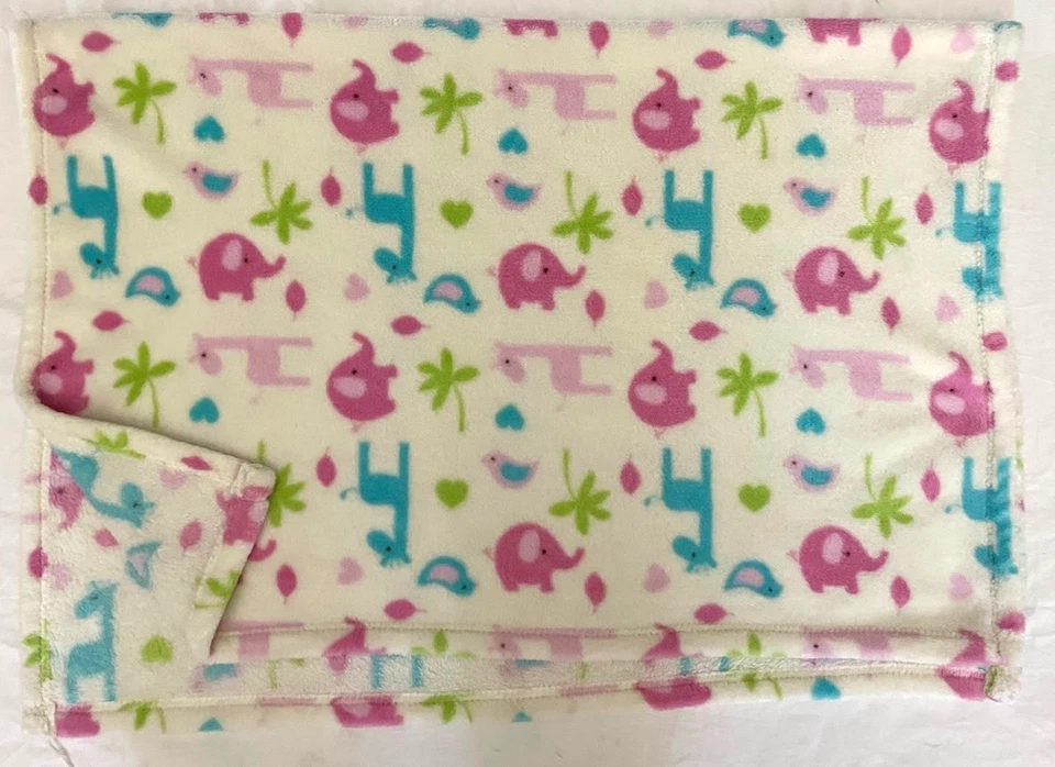 Baby Gear бежевый розовый слон синий жираф птица сердце одеяло флис сафари - Изображение 2 из 3