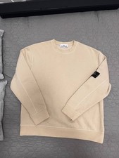 stone island garment dued cotton fleece crewneck