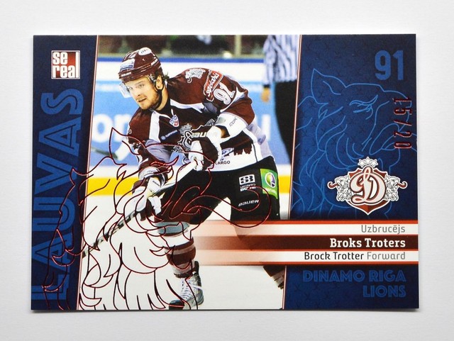2019-20 KHL Dinamo Riga Lions Rubin #DRG-LIO-044 Brock Trotter #/20