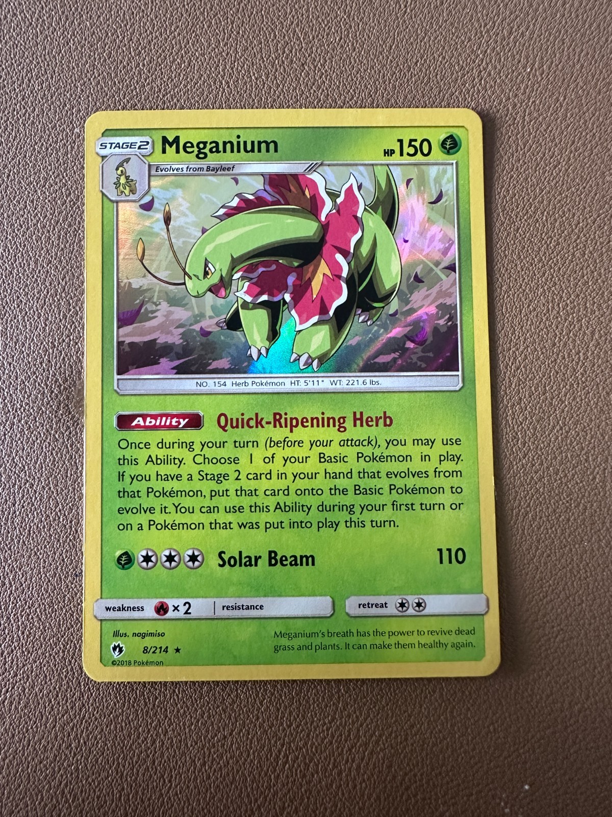 Meganium 8/214 Sm-Lost Thunder Holo LP