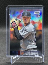 Jordan Yamamoto 2020 Topps Stadium Club Chrome RC REFRACTOR Rookie Card #230. rookie card picture