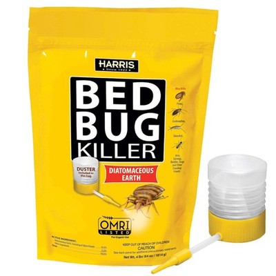 Harris Bed Bug Killer, Diatomaceous Earth (4lb with Duster Included Inside The B