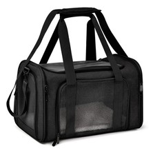 Henkelion Cat Carriers Dog Carrier Pet 17.0"L x 11.0"W x 11.0"H, Black