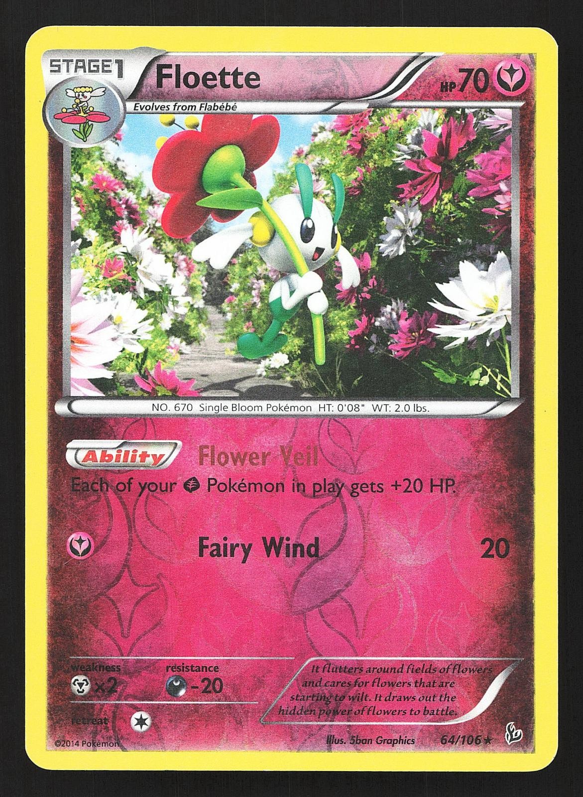 Floette (64) XY - Flashfire 64/106 Reverse Holo Pokemon LP