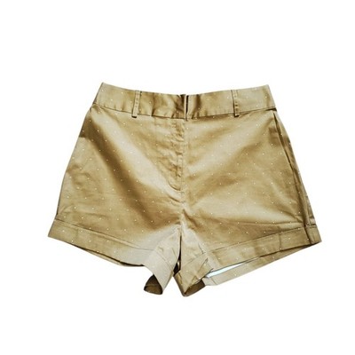 Danielle Bernstein High Rise Tan Polka Dot Boyfriend Shorts, Women s Size 8