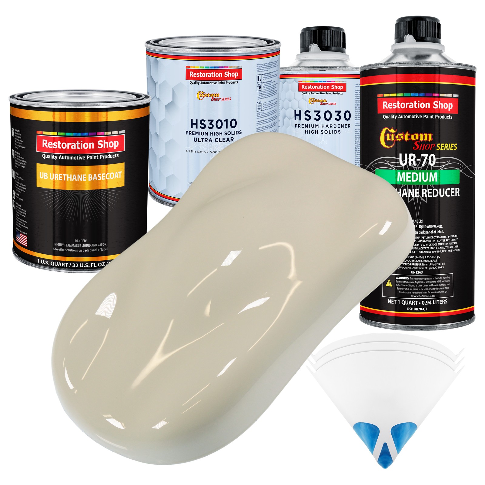 Olympic White Premium Urethane Basecoat Clearcoat Car Paint Kit  