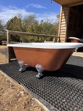 🛀 Copper Coated Small Bathtub with Chrome Lion Claw Feet - CAN DELIVER