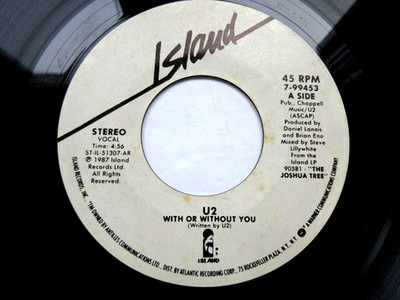 U2 - WITH OR WITHOUT YOU -  EX 45 RPM RECORD