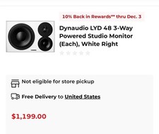 Dynaudio LYD 48 3-way Powered Studio Monitor Left Side - White