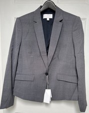 HUGO BOSS Women s Jakysa Navy Check One Button Single Breasted Blazer SZ 14 NWT