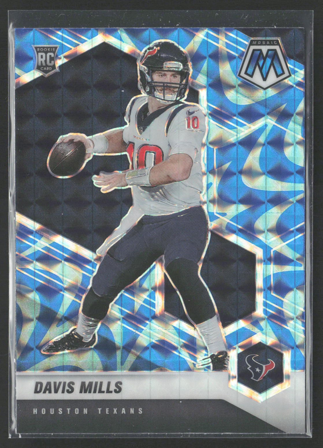 2021 Panini Mosaic #322 Davis Mills Prizm Reactive Blue