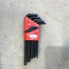 Williams SAE Inch Ball End Long Arm Hex Key Set 13-Piece Red/Black