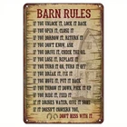 1pc Classic Iron Barn Rules Tin Metal Signs Wall Art - Vintage Farmhouse Decorat