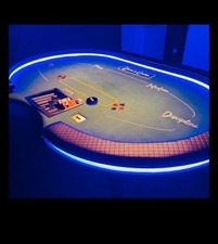 Pokertisch Pokertisch LED 2,15m Casino Poker Tisch USB Dealer Tray NEU  Verkaufe