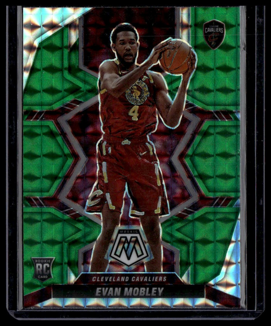 2021-22 Panini Mosaic #201 Evan Mobley Choice Red & Green