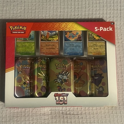 Pokemon TCG Scarlet & Violet 151 Costco 5 Pack Mini Tins Bundle