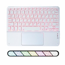 Wireless Backlit Bluetooth Keyboard with Touchpad,10 inch Ultra Slim 7Colors ...