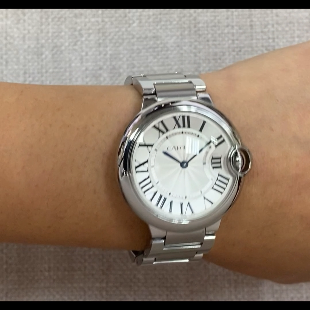 Cartier Ballon Bleu 36mm Steel Silver Dial Ladies Quartz Watch