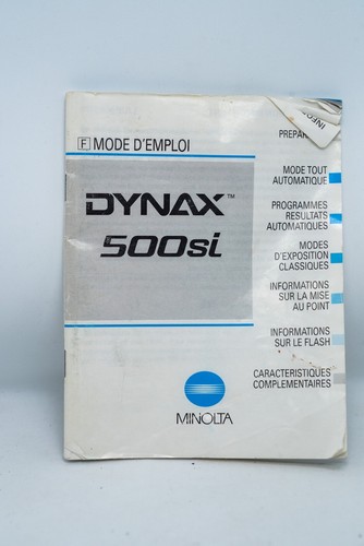Brochure Mode d’Emploi Reflex Argentique MINOLTA Dynax/Maxxum 505si en Français