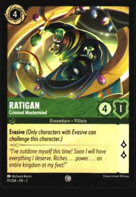 Rise of the Floodborn #91/204 Ratigan - Criminal Mastermind tcg Disney_lorcana