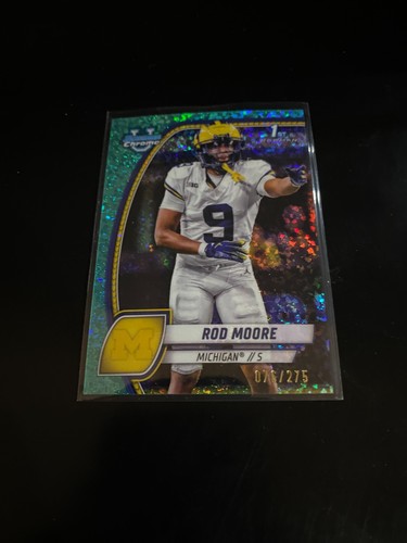 Rod Moore 2024 Bowman Chrome U 1st Aqua Mini Diamond Refractor /275 Michigan 31