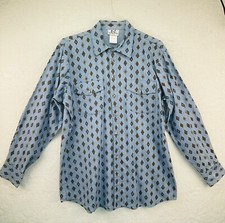 VTG 90s E-Z Western Wear Shirt Made In USA Aztec Southwestern Cowboy 3540