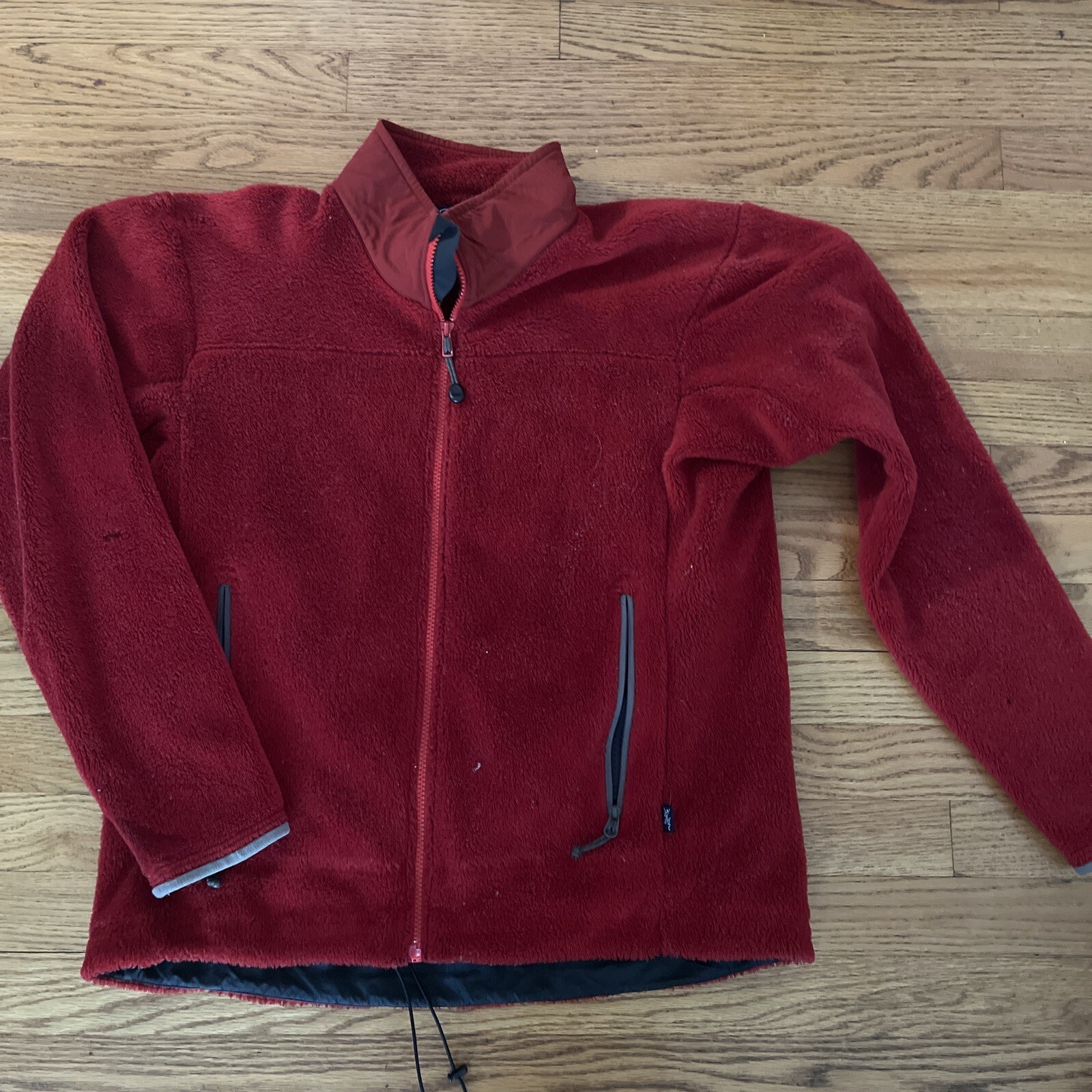 RARO! Maglione Pile Arc'Teryx Deep Pile Polartec da uomo rosso cerniera intera M giacca