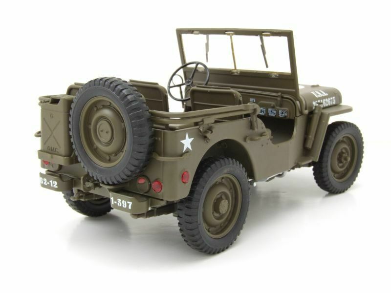 Miniature Jeep Willys MB Militaire 1/18 - WELLY - US Army D-Day Overlord 1941