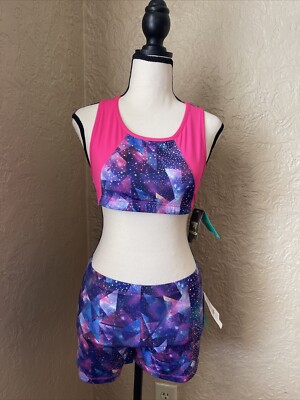 NWT ACTIVE DANSKIN GIRL SET GYMNASTIC SPORTS BRA