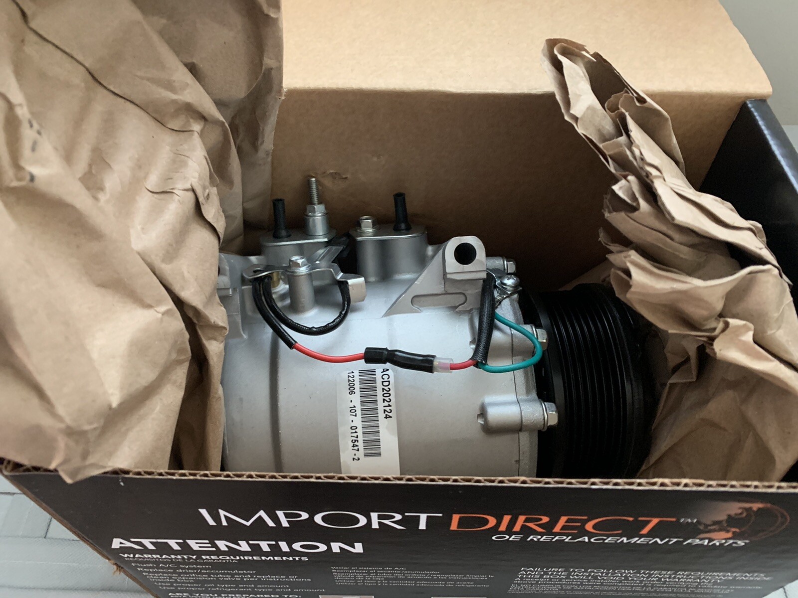 New Premium Replacement Air Compressor, 2002 Honda CRV, Import Direct ...
