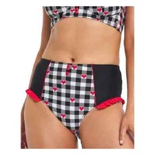 Joe Browns Bikini Brief Bottoms Plus Size UK 26 Gingham Full Cover - Black Check