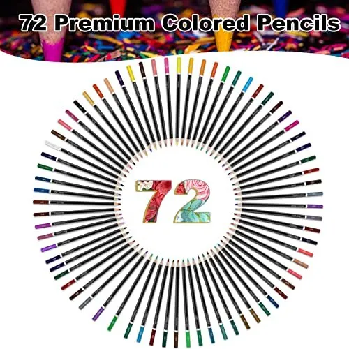 Yagol Colored Pencils for Adult Coloring Books, 72 Colored