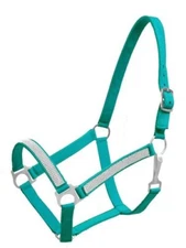 Fancy BLING! Nylon Horse Halter with Crystal Rhinestones overlay Horse size