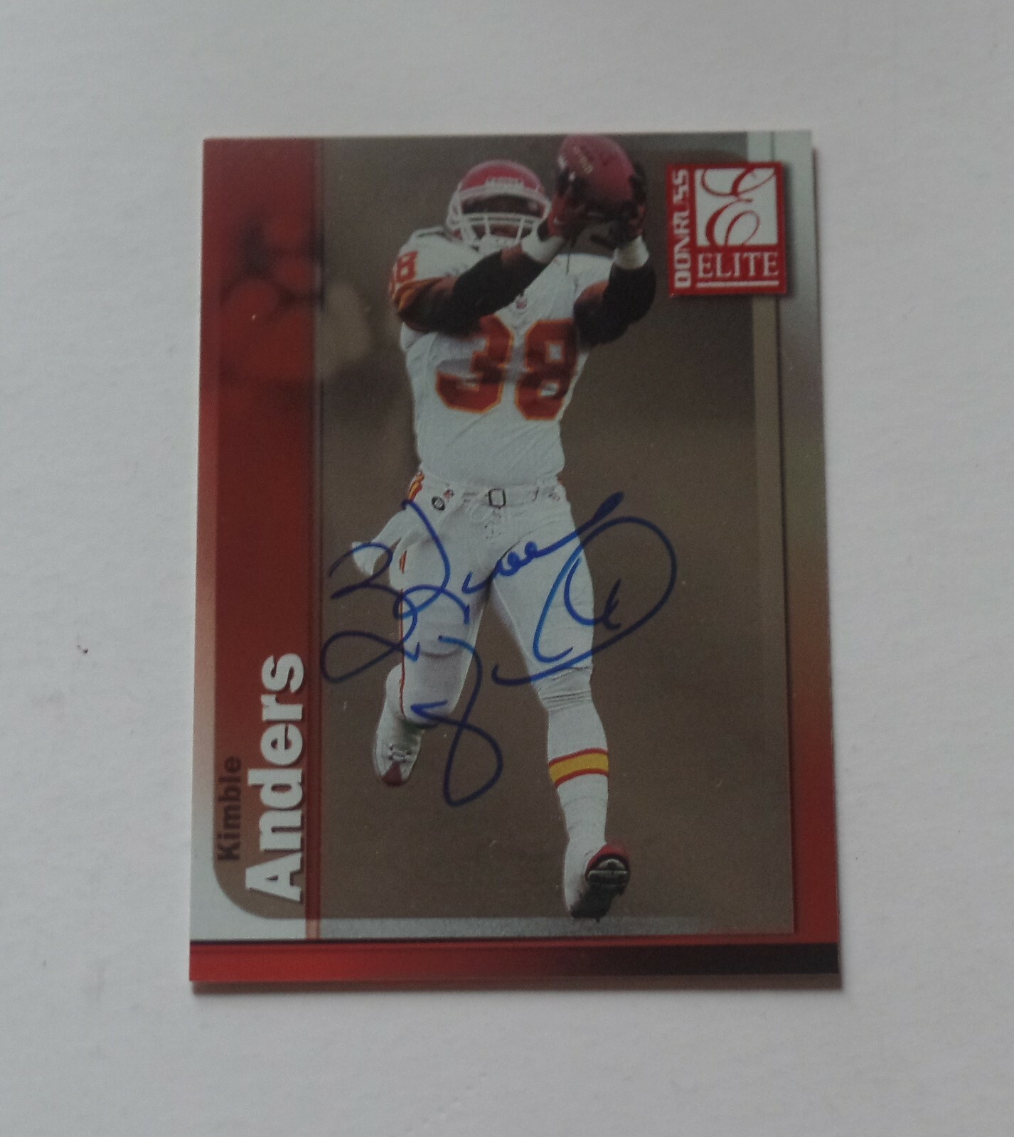 KIMBLE ANDERS SIGNED AUTO'D 1999 DONRUSS ELITE CARD #38 KANSAS CITY CHIEFS