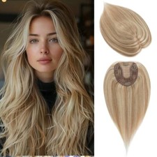 Free Part Women Topper REAL Human Hair Top Toupee Piece Clip in REMY Hairpiece