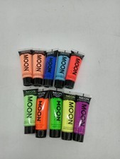 Bargain Lot of 10 Moon Glow neon uv face  body paint, asstd colors, 0.42 fl oz