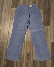Vintage 70s Levis Womens Blue Corduroy Pants 30x28. White Tab Big E