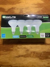 MaxLite Flood LED Bulb, 8W 65W-650 Lumens,Dimmable - 4pk 5000k