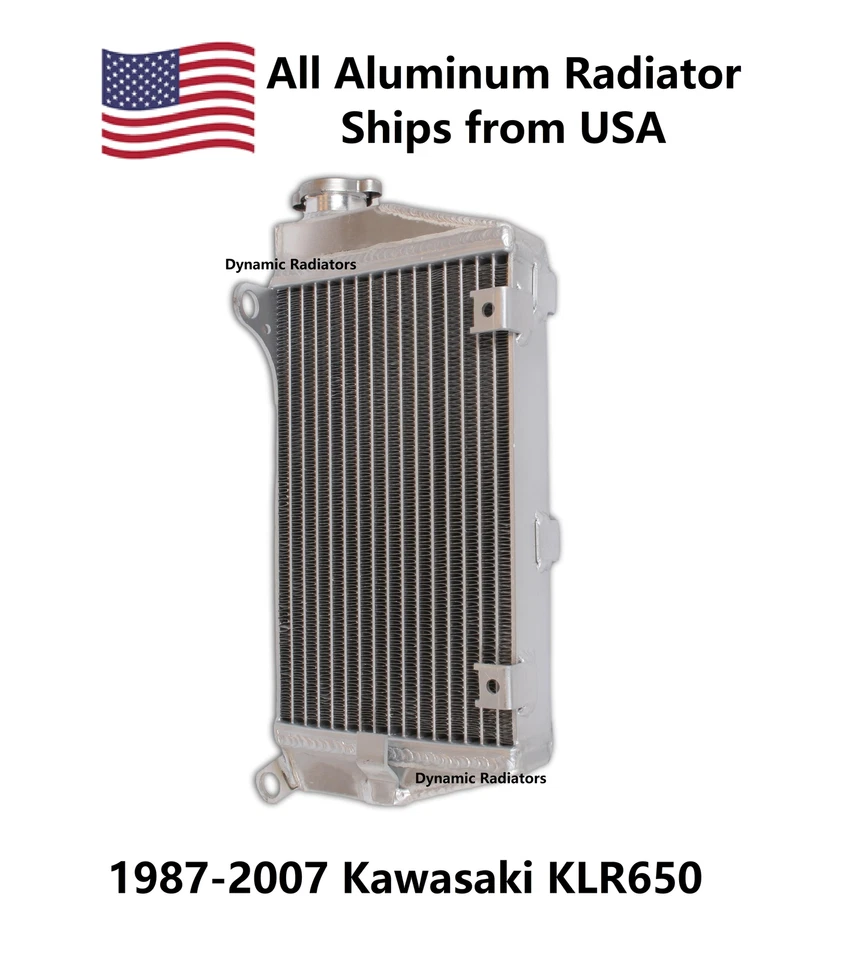 Radiador de aluminio de gran tamaño de alta eficiencia 1987-2007 Kawasaki KLR650 HPR627 Foto 2 de 3