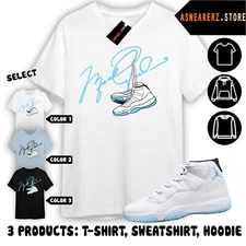 Shirt To Match Jordan 11 Columbia Legend Blue Sneaker Tee MJ Flight Sneakerhead