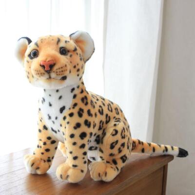 1pc,23cm.Lifelike Leopard Plush Toys Stuffed Soft Wild Animal Doll